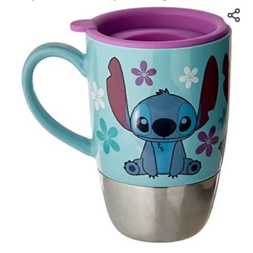 Disney Stitch Ceramic Travel Mug NWT